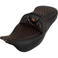 Saddlemen 808-07B-18903 RoadSofa Seat Orange Honeycomb Stitch for 08-24 Touring