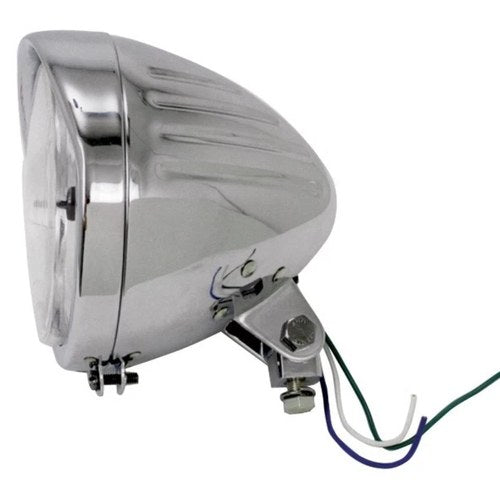 V-Factor 11032 Chrome Billet 5-3/4" Ribbed Headlight for Bottom Mount Harley
