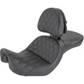Saddlemen Explorer LS Touring Seat w/Backrest for Harley FLD/FXD Dyna 06-17