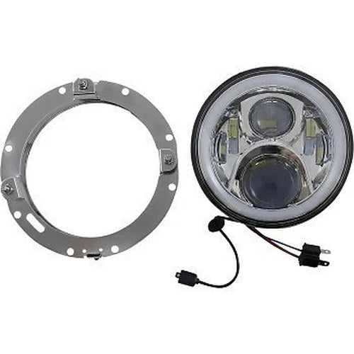 Custom Dynamics PG-7-13-C Chrome ProGLOW LED Headlamp with Color Changing Halo