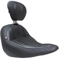 Mustang 79041 Black Touring Solo Seat w/ Backrest for Low Rider & Sport Glide