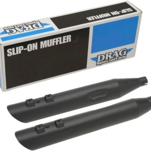 Drag Specialties 1801-1190 Matte Black 4" Slashdown Slip-On Mufflers for 17-23
