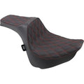 Drag Specialties 0802-1074 Predator Iii Seat Diamond Red Stitch - Fat Bob 18-24
