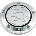 V-Twin 42-0472 Chrome Flame Fire Timer Points Ignition Cover for Twin Cam