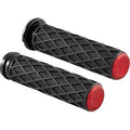 Arlen Ness 500-017 Red Diamond Hand Grips for Harley Electronic Tbw