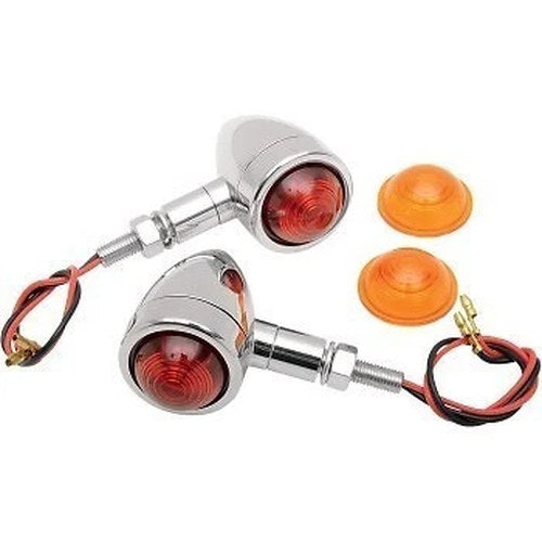Drag Specialties 2040-0276 Chrome Bullet Marker Lights for Custom Use