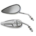 V-Twin 34-0330 Chrome Tear Drop Mirrors for 65-25 Harley Sportster Dyna Softail