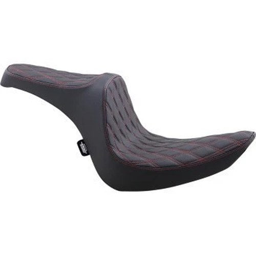 Drag Specialties 0802-1440 Predator Iii Seat Red Diamond Stitch - 06-17 Softail