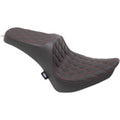 Drag Specialties 0802-1361 Predator Iii Seat Red Double Diamond Stitch