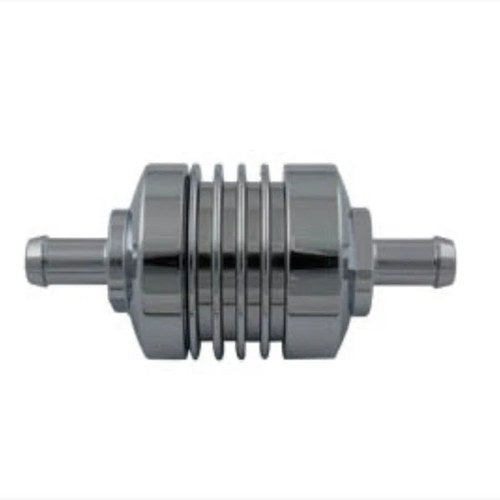 V-Twin 35-0635 Chrome Billet 5/16" High Flow In-Line Fuel Filter