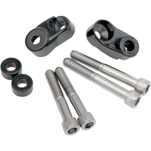 Black Short Front Turn Signal Relocation Kit 39/49mm