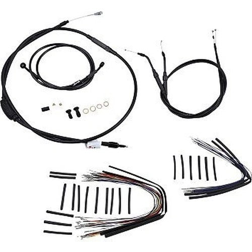 Burly Brand B30-1039 Black Vinyl Handlebar Cable/Line Kit for 12" Ape Hanger
