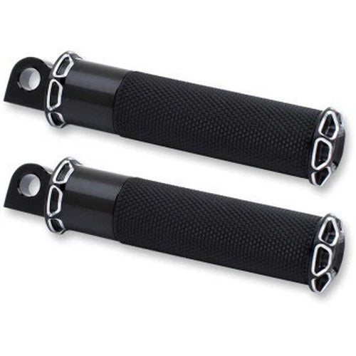 Arlen Ness 07-929 Black Beveled Fusion Male-Mount Footpegs for Harley