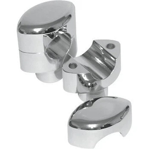 LA Choppers LA-7406-01 Chrome 1-1/2" Tall Hefty Risers for 1-1/4" Handlebars