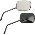 Drag Specialties 0640-0983 Black Rectangular Convex Mirrors 8" Long Stem -Harley