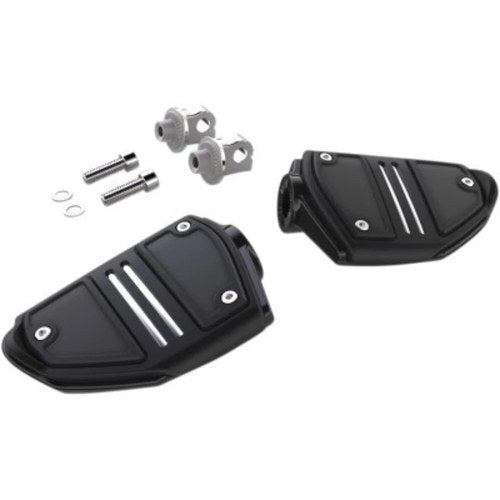 Ciro 61425 Black Twin Rail Footrest Foot Pegs - Harley Dyna Softail Male Mount