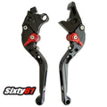 ZX6R Black Levers 2000-2004 Kawasaki Sliding Folding Extendable Brake Clutch Set
