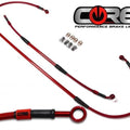 Honda XR650L Brake Lines 1993-2024 2025 2026 Front Rear Red Braided Steel Kit