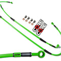 Kawasaki Z125 Pro Brake Lines 2016-2022 Front-Rear Solid Green Braided Stainless