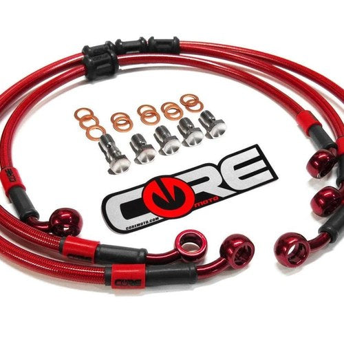 Kawasaki Ninja ZX6R Brake Lines 2009-2011 2012 Front-Rear Red Braided Stainless