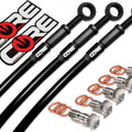 Kawasaki ZX6R Brake Lines 2013-2026 (NON ABS) Front-Rear Black Steel Braided