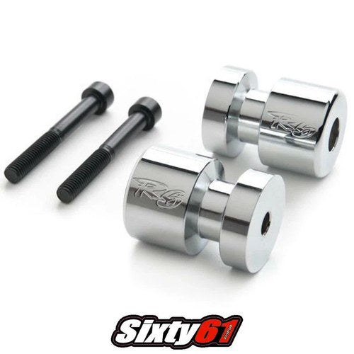 Yamaha R6 Chrome Swingarm Spools Engraved 1999-2016 2017 2018 2019 2020 Sliders
