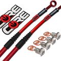 Honda CRF450R Brake Lines 2017-2018 Front Rear (2 lines) Red Translucent Braided