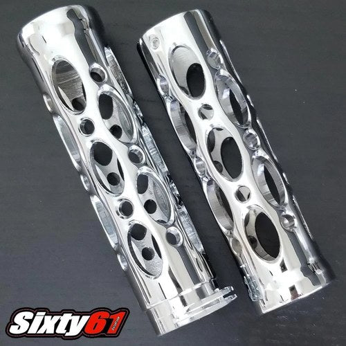 Honda Rebel 300 Hand Grips 2017-2025 Chrome Billet Aluminum 1 Inch with Cut Outs