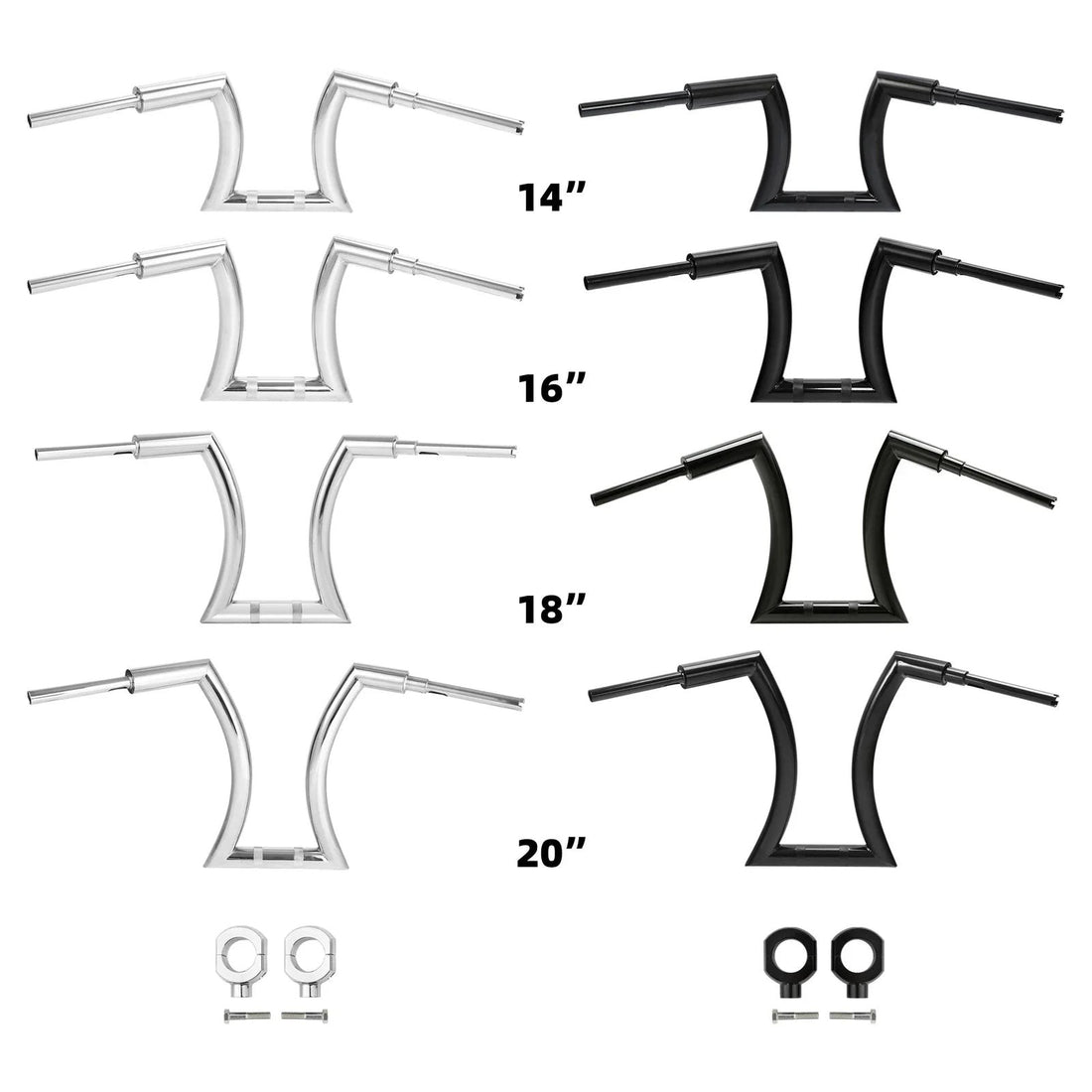 14/16/18/20" Rise 2" Ape Hanger Handlebar & Risers Fit For Harley Sportster XL
