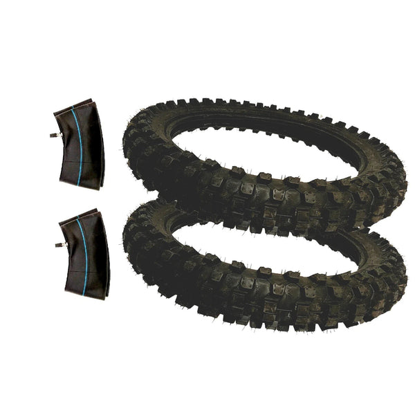 2 Pack 70/100-19 Dirt Bike Tires Tubes For Honda Yamaha KTM Kawasaki Suzuki