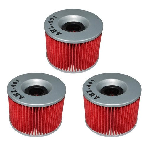 3X Oil Filters For Kawasaki EL250 EX250R Ninja ZX600 GPX600R KZ1000 Z750 ZR550