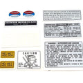 Warning and Service Label Decal Set - 1976 Honda CB400F Four - Light Ruby Red