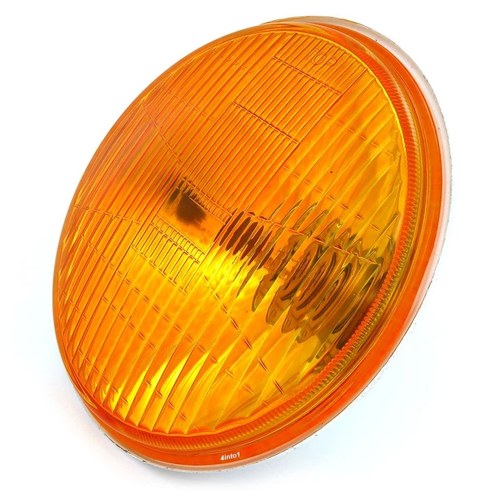 6.5" Halogen H4 Motorcycle Headlight Amber - Vintage Cafe Racer Bobber Chopper