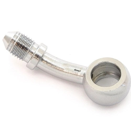 35 Degree Chrome AN3 Banjo Brake Line Fitting - Size #3 - Fits 10mm or 3/8" bolt