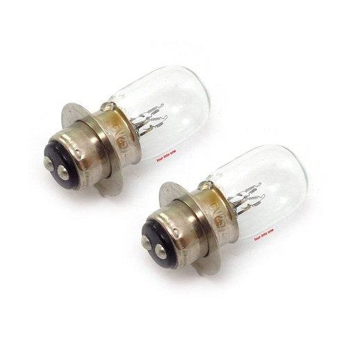 2 Pack Dual Filament Halogen Headlight Bulb 6V 25W A3625 Honda Kawasaki Yamaha