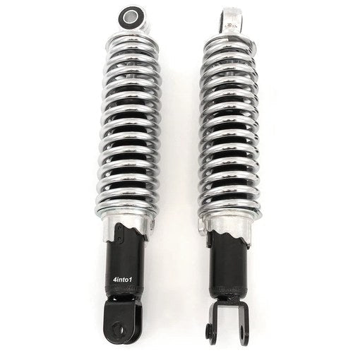 Emgo Black With Chrome Spring Shorty Shocks - Eye to Clevis - 290mm (11.4")