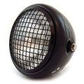 6.5" Side Mount H4 Halogen Motorcycle Headlight w/ Grill - Gloss Black