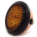 5.75" Halogen Motorcycle Headlight w/ Grill - Bronze Gloss Black - Amber