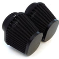 2 Pack Motorcycle Performance Tapered Oval Pod Air Filter Intake 54mm ID Black