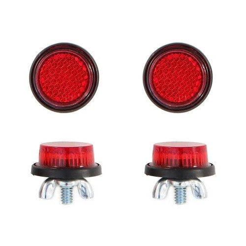 4 Red License Plate Tag Bolts Reflectors Motorcycle ATV Harley Trailer Screws