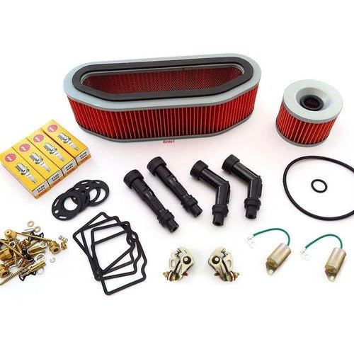 Deluxe Tune Up Kit - Plugs Caps Oil Air Filter Carb Kits - Honda CB750K 69-71