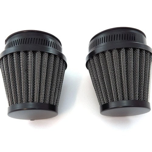 Black Motorcycle Air Filter Pods 54mm 2 Pack Honda Kawasaki Yamaha Suzuki