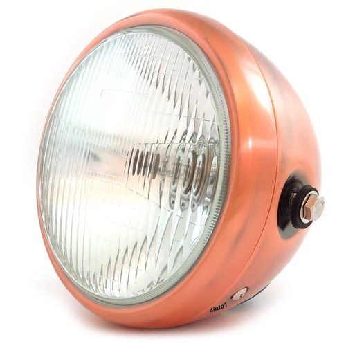 6.5" Bullet Side Mount H4 Halogen Motorcycle Headlight - Bronze