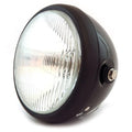 6.5" Bullet Side Mount H4 Halogen Motorcycle Headlight - Gloss Black Matte Black