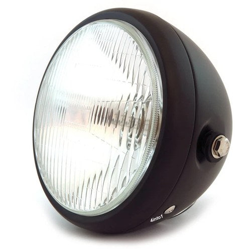 6.5" Bullet Side Mount H4 Halogen Motorcycle Headlight - Matte Black