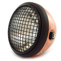 7" Side Mount Motorcycle H4 Halogen Headlight w/ Grill - Bronze Black - Clear