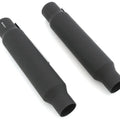 Set of 2 Slip on Shorty Mufflers Flat Black Custom Cafe Chopper Motorcycle Short