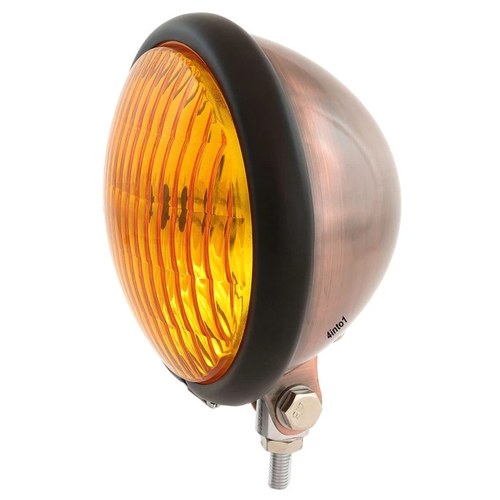 5.75" Bottom Mount Halogen Headlight Spotlight - Bronze Matte Black Amber