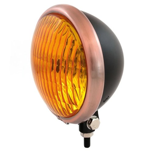 5.75" Bottom Mount Halogen Headlight Spotlight - Matte Black Bronze Amber