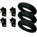 New Set OF 3) Tires And 4) Tubes Straight Stem Size 2.50X10 For Yamaha Peewee 50
